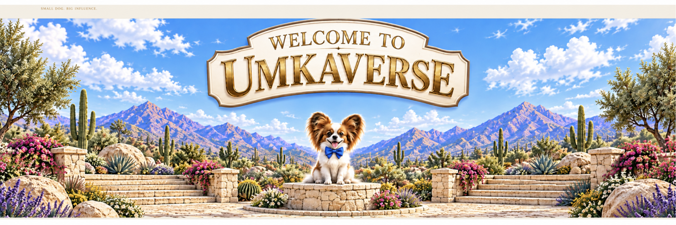 Welcome to Umkaverse, with Umka in a sunny Arizona garden